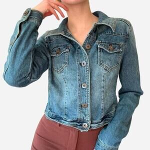 Mossimo slightly cropped fitted denim jacket